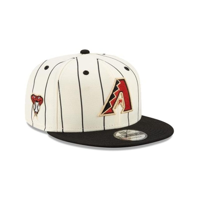 White Arizona Diamondbacks Hat - New Era MLB Pinstripe 9FIFTY Snapback Caps USA8541970